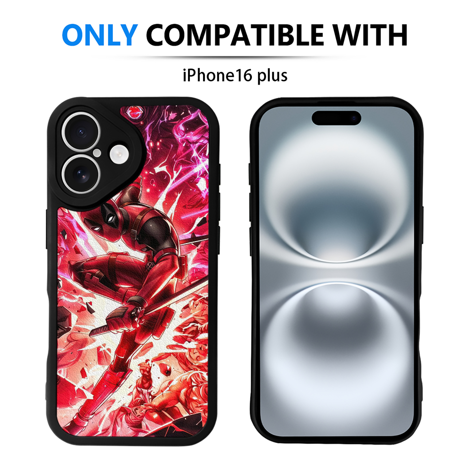 （画像用） Deadpool デッドプール 【iPhone 16シリーズ対応】シリコンスマホケース（レザー調） 材質：シリコン
